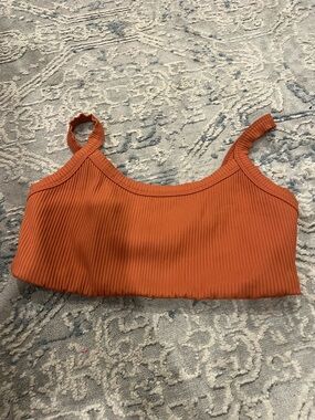 Year of Ours Ribbed Rust sports bra